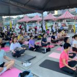 基隆國民運動日音樂大地瑜珈派對　百位市民在雨中感受內心寧靜