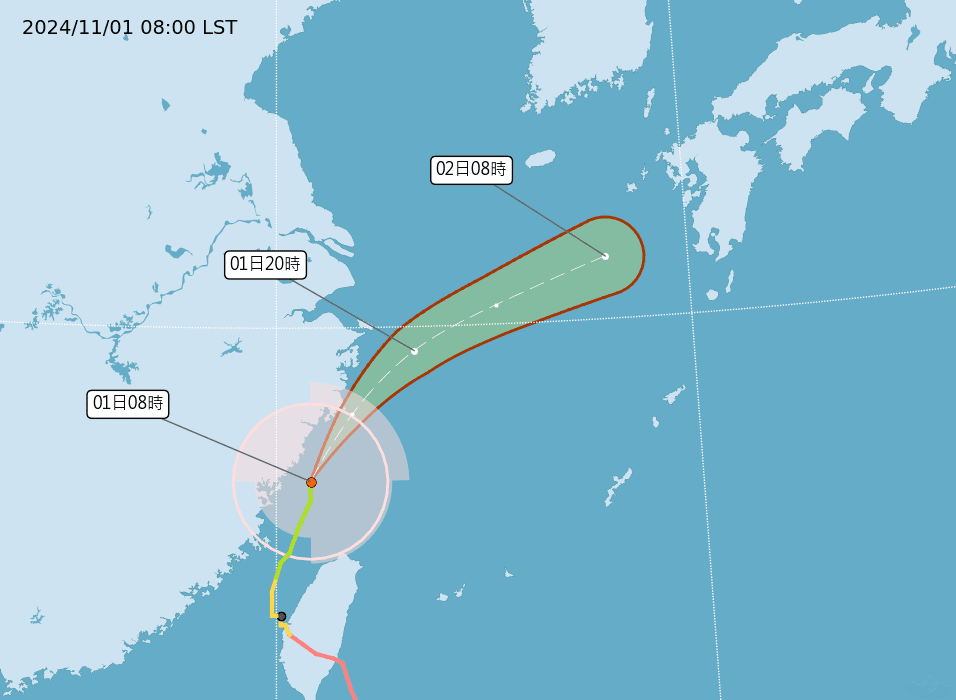 康芮威力減弱成輕颱　臺灣本島脫離暴風圈　12縣市嚴防豪大雨