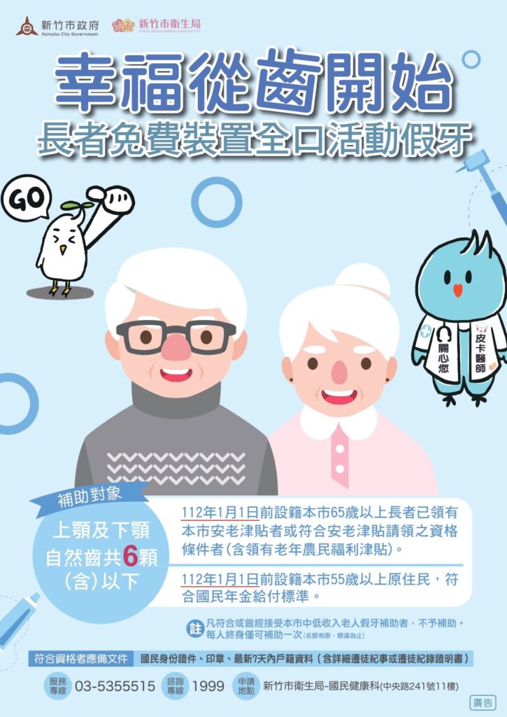 幸福從「齒」開始!竹市長者全口假牙補助最高6萬元