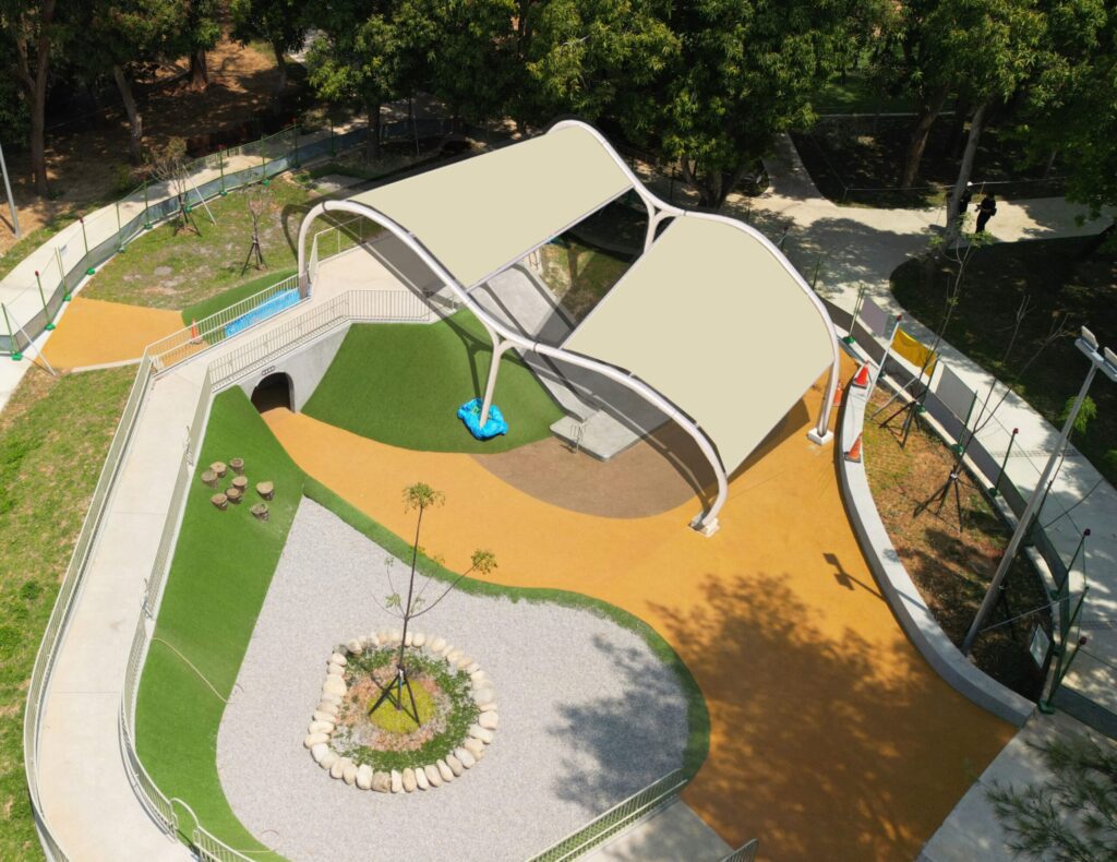 迎戰酷暑！　中市后里森林公園「搖籃遊戲場」增設遮蔭設施