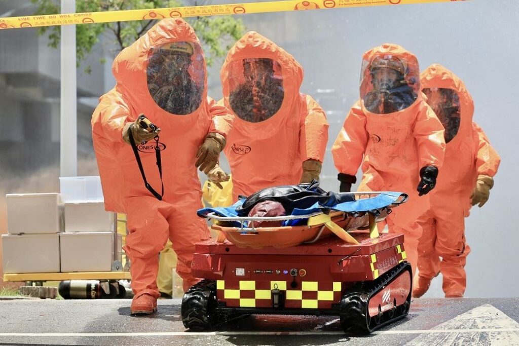 視導楠梓科技產業園區跨局處搶救演習-　陳其邁：展現圖資整合與科技救災應變效能-公私協力提升產業防災韌性