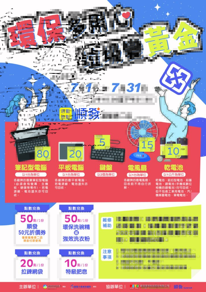 筆電、平板回收兌換真好康　7月1日起結合業者回收兌換送好禮