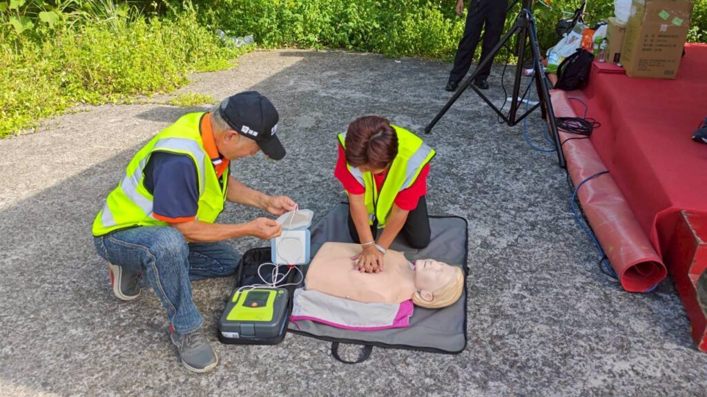 基隆七堵友二里自主防災演練　模擬颱風及土石流應變流程