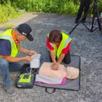 基隆七堵友二里自主防災演練 模擬颱風及土石流應變流程