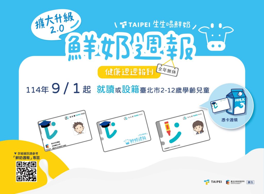 週週免費領！北市2-12歲童福利　鮮奶、豆漿喝到飽還可抽大獎