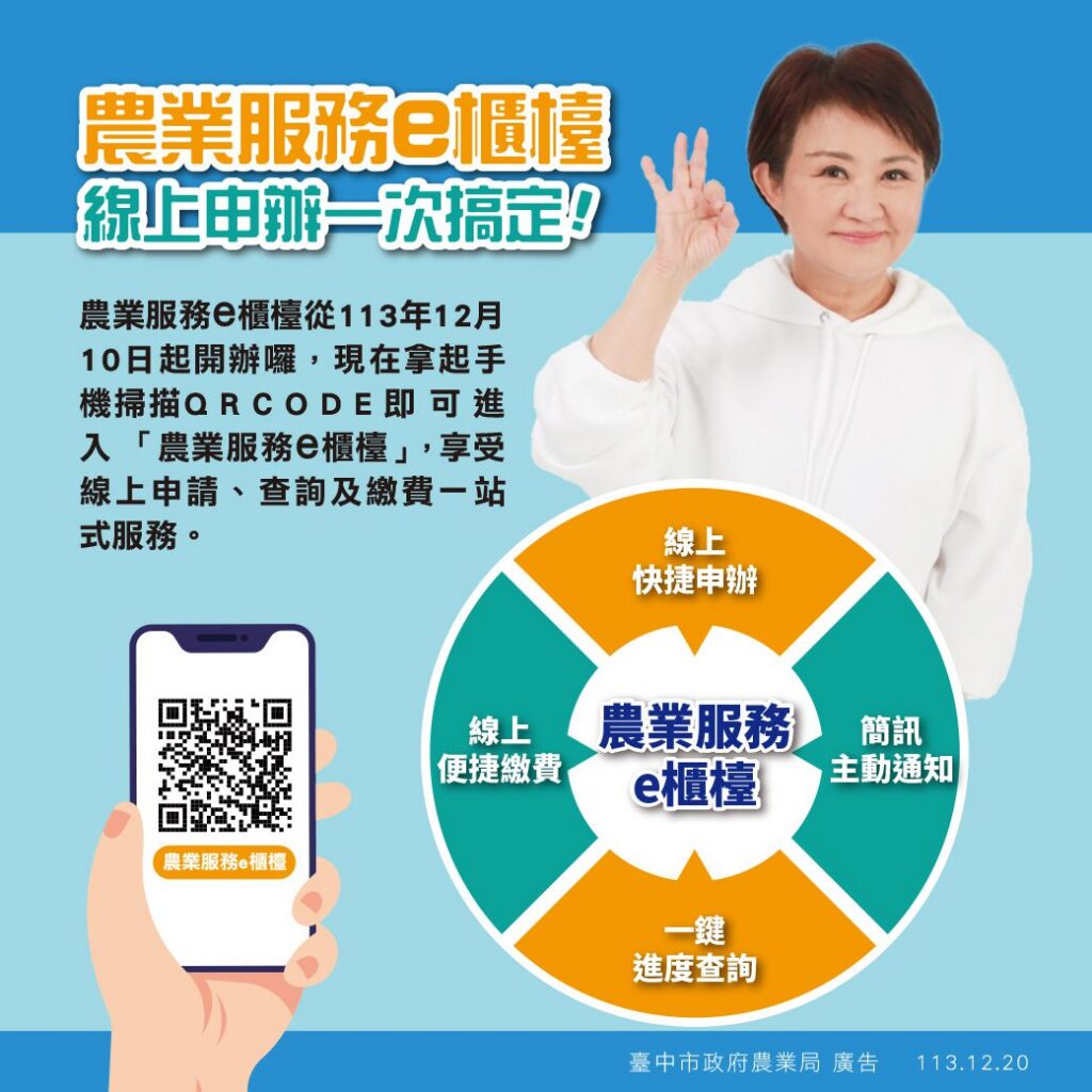 便民新措施!中市府推動「農業服務e櫃檯」34項業務線上輕鬆申辦