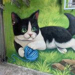 灰暗後巷轉生海底花卉世界　巷弄間彩繪出毛孩的派對