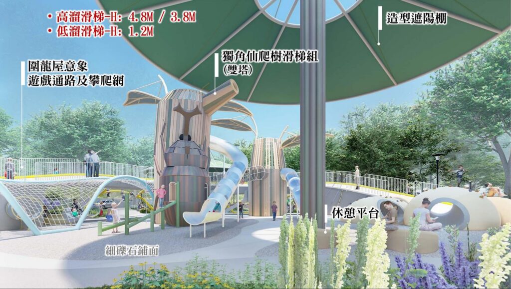 全台最「生態系」特色公園在東勢　獨角仙主題×戲水×共融遊具一次滿足