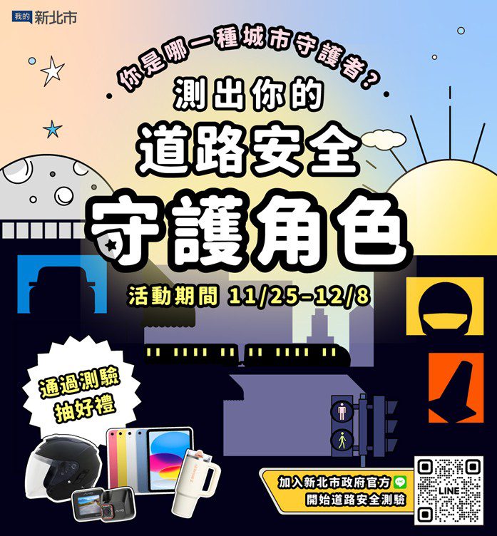 新北推出《你是哪種城市守護者？》道安互動遊戲　-8大真實情境入題　測出你的「交通安全角色」
