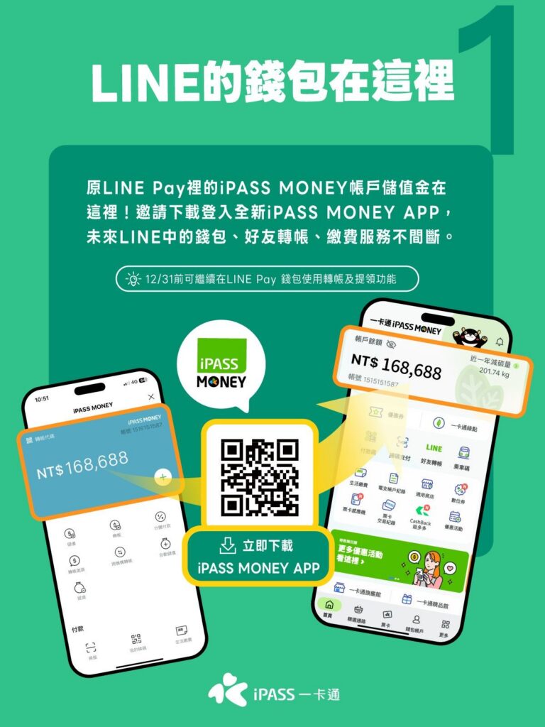 一卡通宣布持續與line平台深度合作 提前下載ipass-money-app- 讓line中錢包、轉帳、繳費服務不間斷