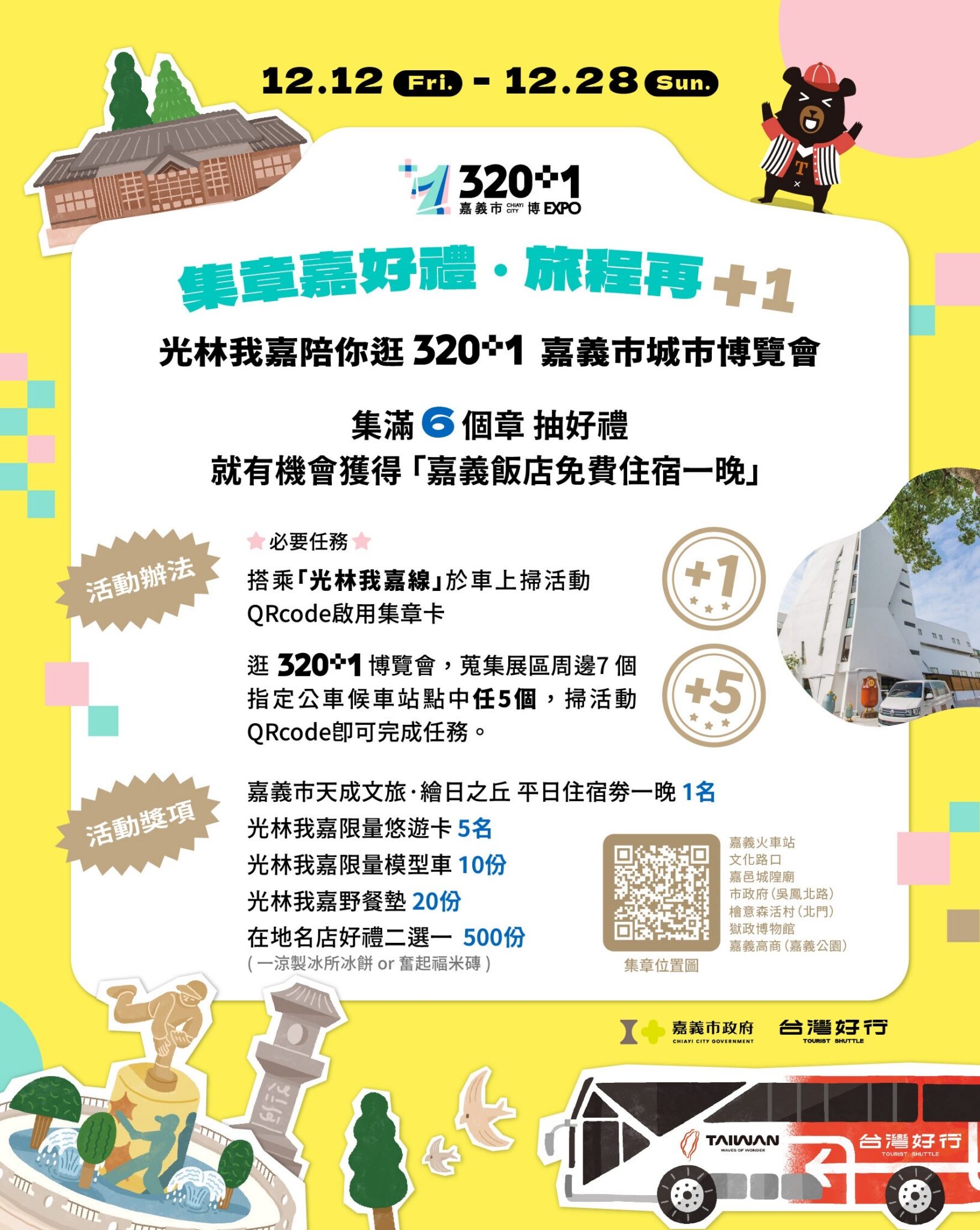 集章遊嘉義！市博期間搭巴士完成任務　抽在地好禮、再+1趟美好旅程