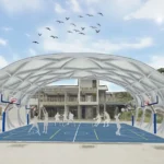 暖暖高中薄膜屋頂半戶外球場動工　謝國樑：打造不受天候影響的校園與社區運動空間