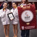 榮耀彰化　世界喝采　員林國小游捷米、張璦薇勇奪　2026世界中小學啦啦隊錦標賽雙人彩球冠軍