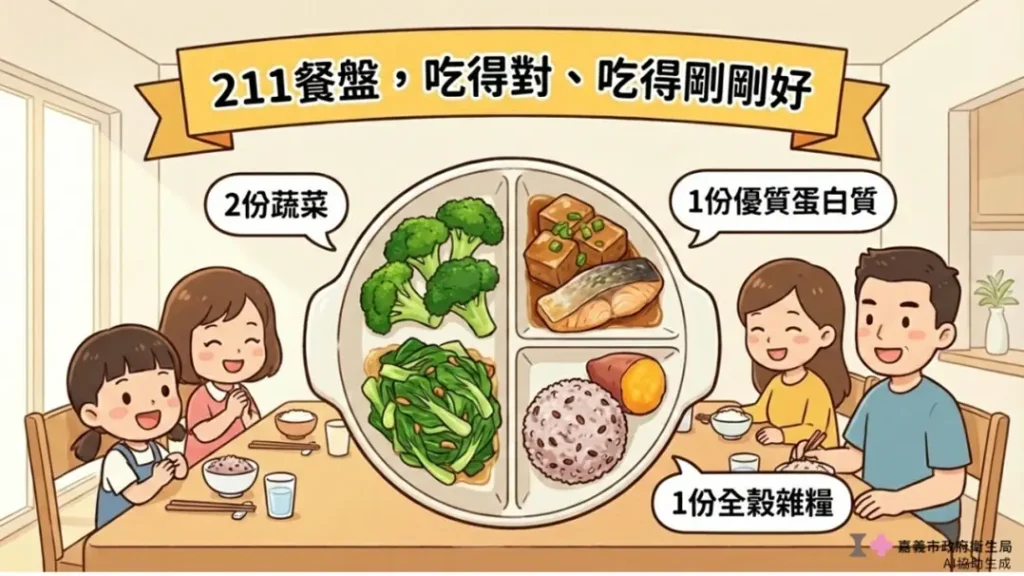 告別春節肥！嘉義市營養師傳授「211餐盤」口訣　穩定血糖、血脂不復胖