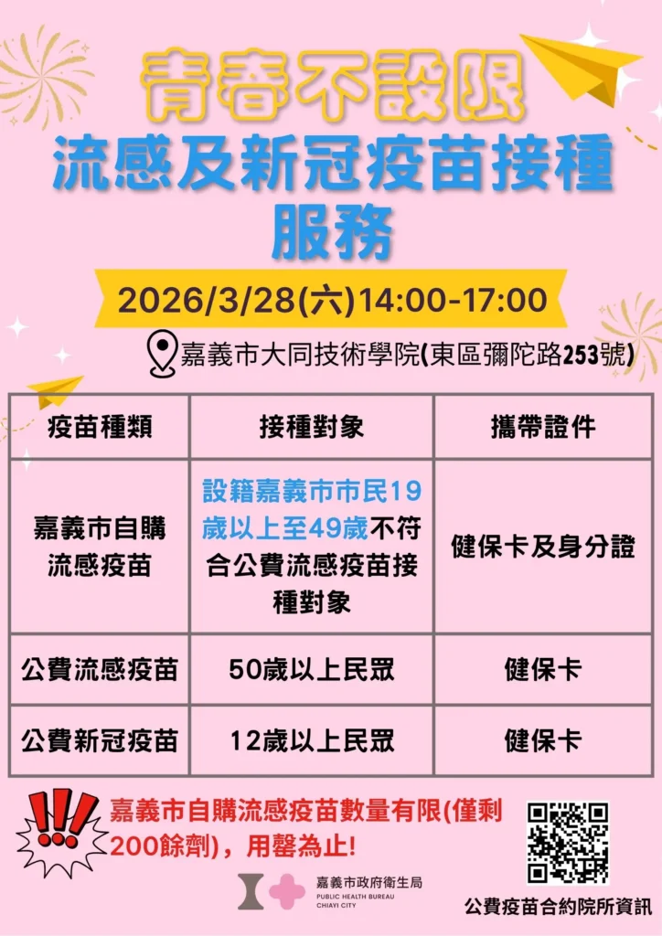 看表演、逛市集還能打疫苗 嘉市28日打造青春防疫場域