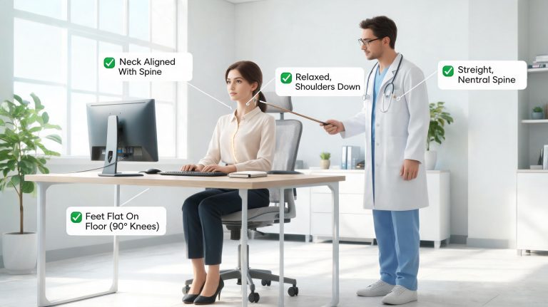 醫師認證的辦公族正確坐姿教學：3步調整頸肩腰姿態+5分鐘緩解疲勞伸展動作