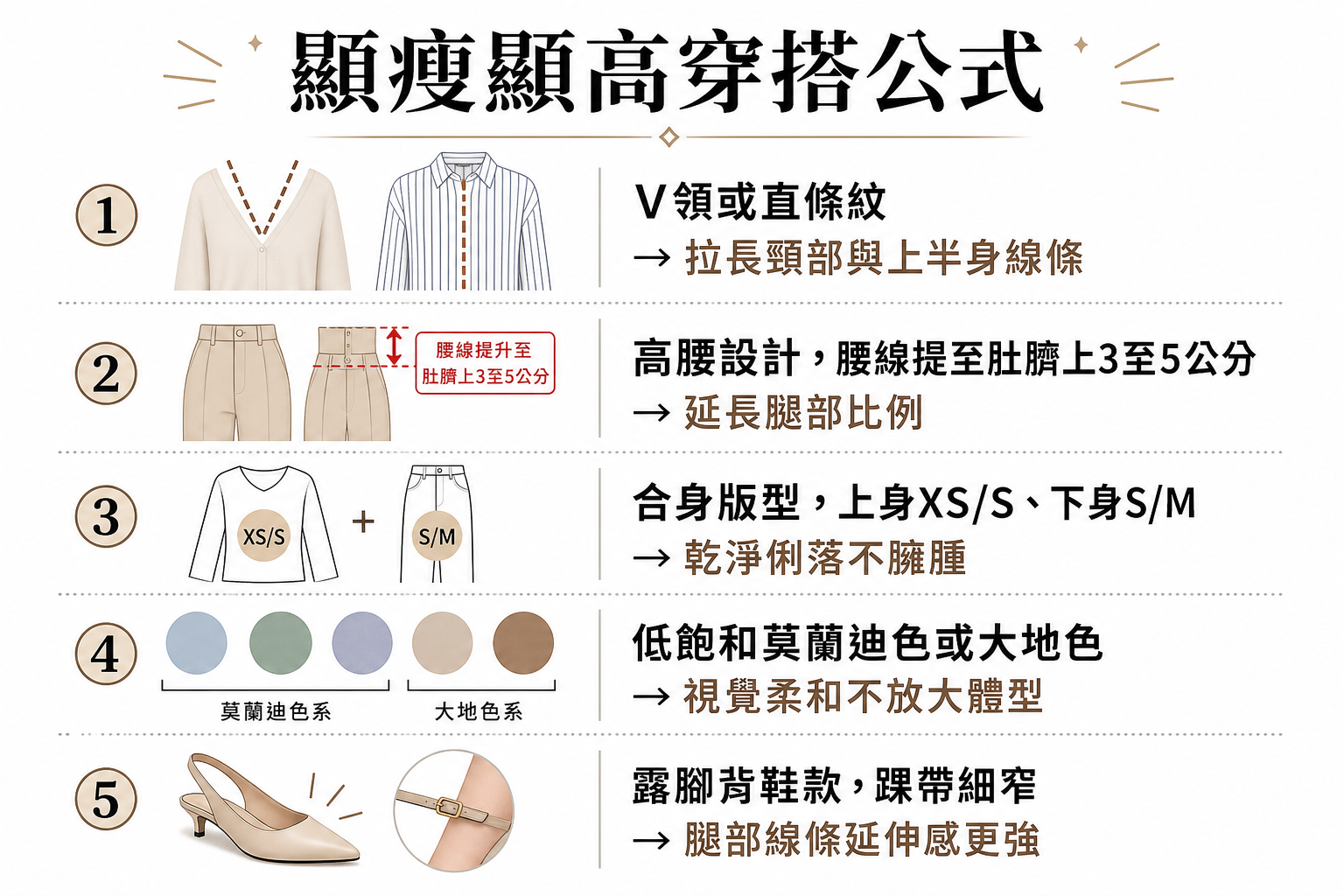 微胖、小個子都適用！2026年夏季顯瘦顯高穿搭公式，5個技巧讓你每天出門都時髦
