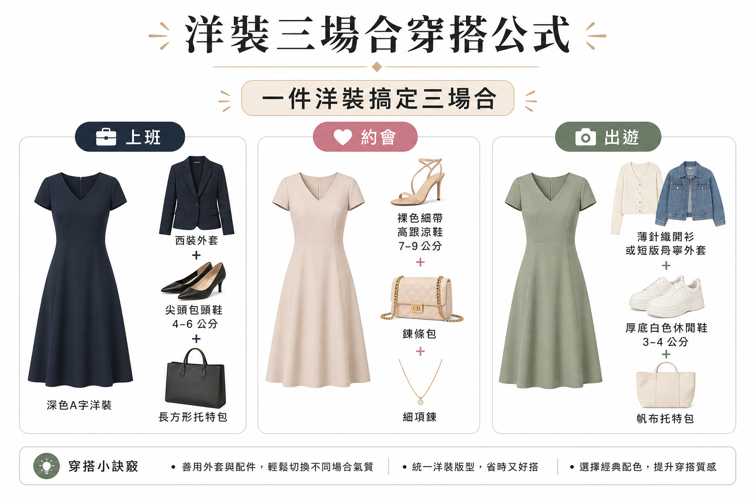 顯瘦又顯高！2026年小個子＆微胖身型必學穿搭公式，一件洋裝搞定上班、約會、出遊所有場合