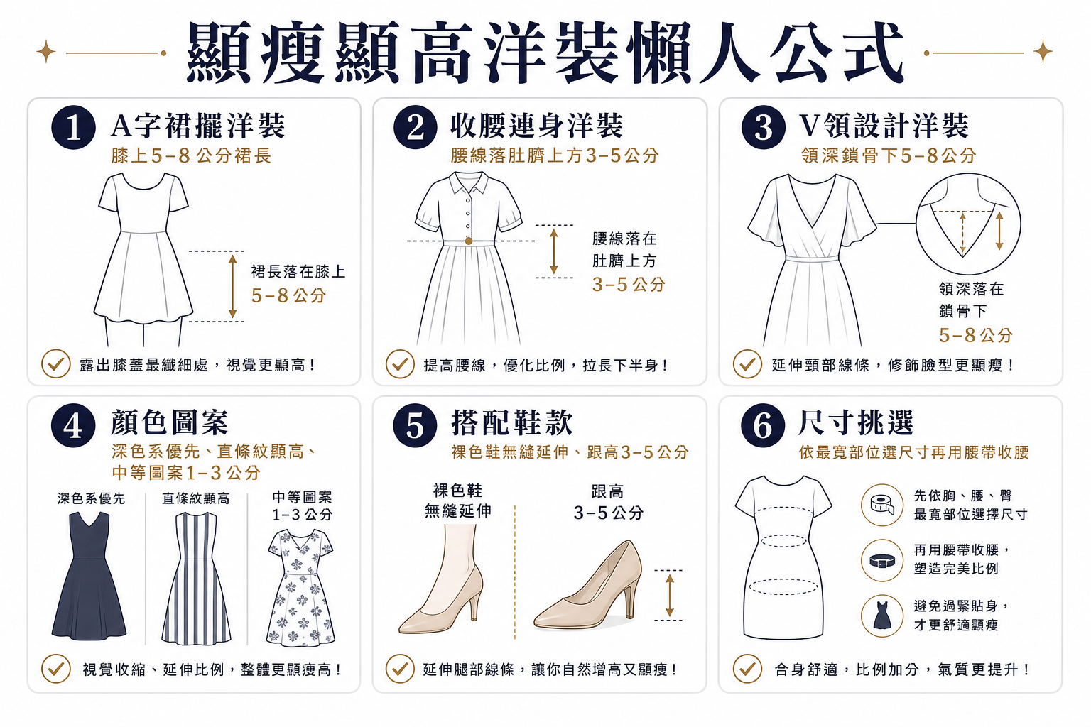 顯瘦又顯高!小個子、微肉女孩必學的懶人穿搭公式,一件洋裝輕鬆穿出黃金比例