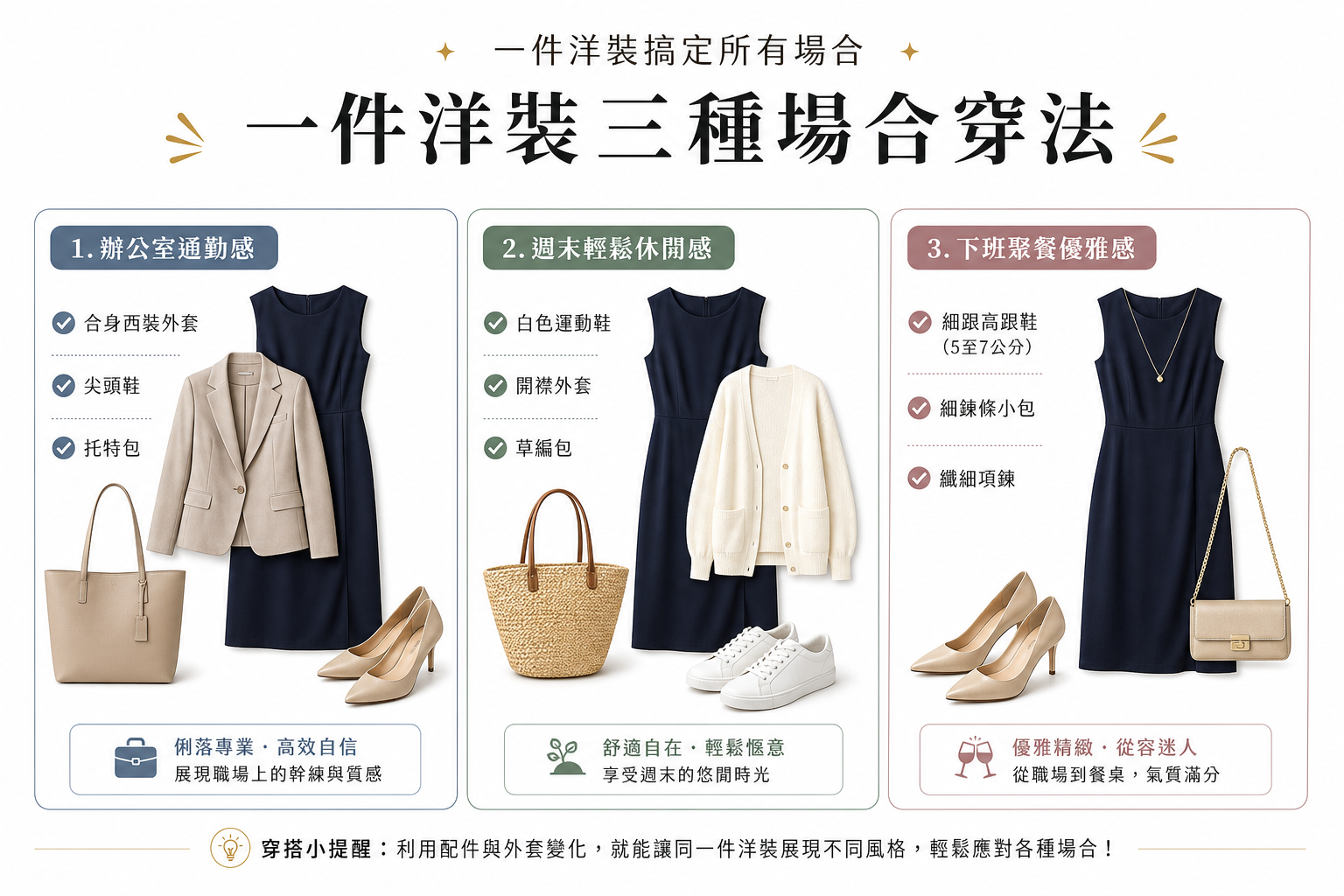 懶人必收！一件洋裝搞定所有場合，小個子、微肉女孩都能穿出顯高顯瘦黃金比例