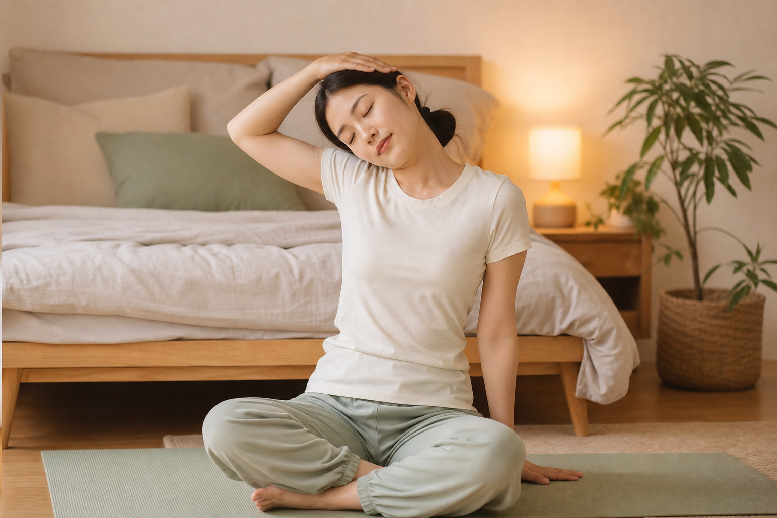 睡前「拉伸放鬆」真的能幫助入眠？物理治療師解析哪些動作有效、哪些反而讓大腦更清醒