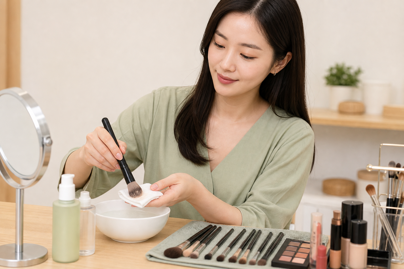 韓妝「刷具清潔頻率」真的會影響上色效果？彩妝師說每週沒做這件事眼影才會髒色