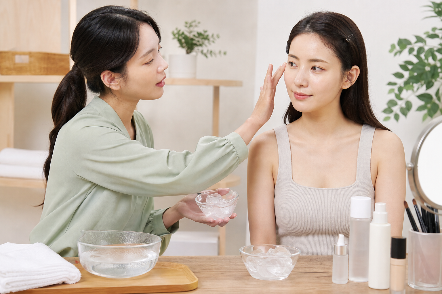 韓系仿妝「妝前冰敷還是熱敷」到底哪個對？彩妝師說皮膚溫度決定毛孔狀態，這步做錯底妝再好都白費