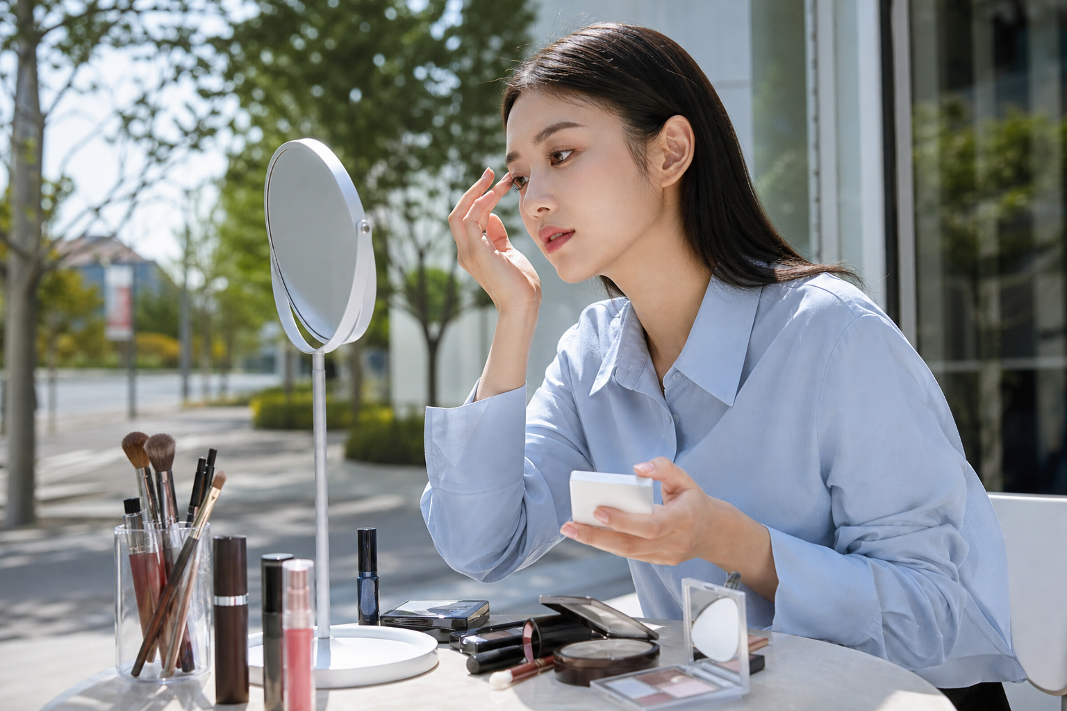 韓妝「晚上照鏡子好看，白天照到就崩潰」？光源差異影響妝感的補救邏輯彩妝師都這樣處理